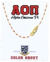 Color Shout Alpha Omicron Pi Greek Letter Side Set Necklace In Gold