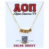 Color Shout Alpha Omicron Pi Sorority Gold Heart Necklace In Gold