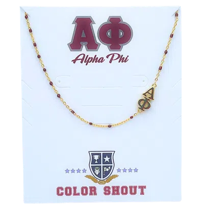 Color Shout Alpha Phi Greek Letter Side Set Necklace In Gold