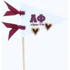 Color Shout Alpha Phi Heart Stud Enamel Earrings On Sorority Pennant Flag In Multi