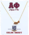 Color Shout Alpha Phi Sorority Gold Heart Necklace In Gold