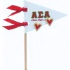 Color Shout Alpha Sigma Alpha Heart Stud Enamel Earrings On Sorority Pennant Flag In Red