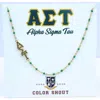 Color Shout Alpha Sigma Tau Greek Letter Side Set Necklace In Brown