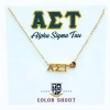 Color Shout Alpha Sigma Tau Sorority Gold Heart Necklace In Gold