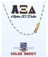 Color Shout Alpha Xi Delta Greek Letter Side Set Necklace In Burgundy