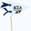Color Shout Alpha Xi Delta Heart Stud Enamel Earrings On Sorority Pennant Flag In Blue