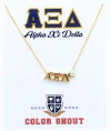 Color Shout Alpha Xi Delta Sorority Gold Heart Necklace In Gold