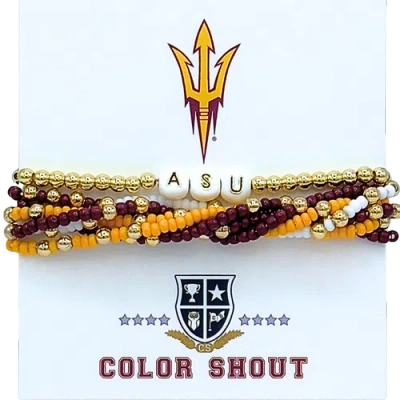 Color Shout Arizona State Lucky 7 Bracelet Set In Multi