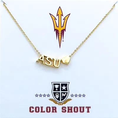 Color Shout Arizona State University Gold Heart Necklace