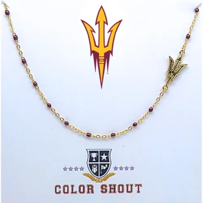 Color Shout Arizona State University Side Necklace In Gold