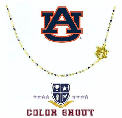 Color Shout Auburn University Side Necklace In Gold