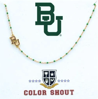Color Shout Baylor University Side Necklace In Gold