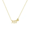Color Shout Chi Omega Sorority Gold Heart Necklace In Gold