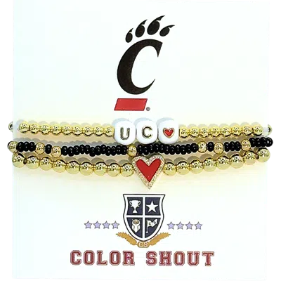 Color Shout Cincinatti Love My College Bracelet Stack In Gold