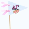Color Shout Delta Gamma Heart Stud Enamel Earrings On Sorority Pennant Flag In Pink