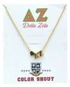 Color Shout Delta Zeta Sorority Gold Heart Necklace In Gold