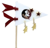 Color Shout Florida State University Pennant Pair Earring Set In Gold
