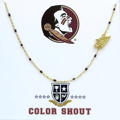 Color Shout Florida State University Side Necklace In Gold
