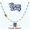 Color Shout Game Day Side Set Football Necklace With Enamel Beads In Gold