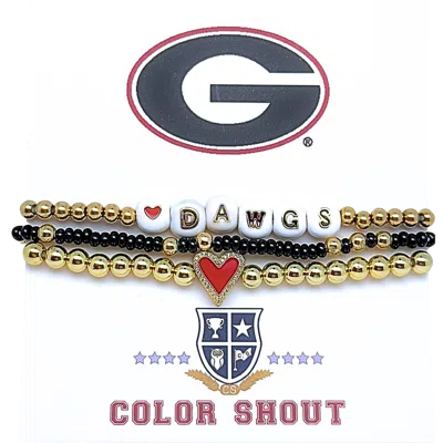 Color Shout Georgia Bulldogs Love My College Bracelet Stack In Multi