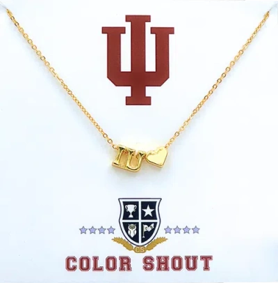 Color Shout Indiana University Gold Heart Necklace