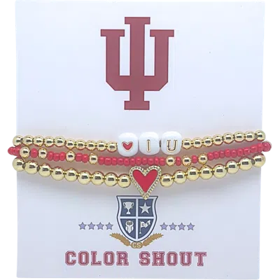 Color Shout Indiana University Love My College Bracelet Stack In Pink
