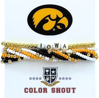 Color Shout Iowa Lucky 7 Bracelet Set In Gold