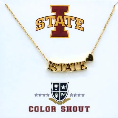 Color Shout Iowa State Universitygold Heart Necklace In Gold