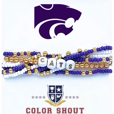 Color Shout Kansas State Lucky 7 Bracelet Set In Blue