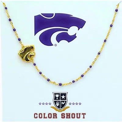 Color Shout Kansas State University Side Necklace In Gold