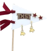 Color Shout Kansas University  Pennant Pair Earring Set In Gold