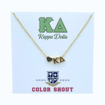 Color Shout Kappa Delta Sorority Gold Heart Necklace