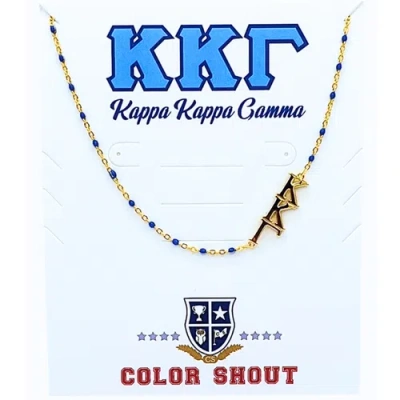 Color Shout Kappa Kappa Gamma Greek Letter Side Set Necklace In Multi