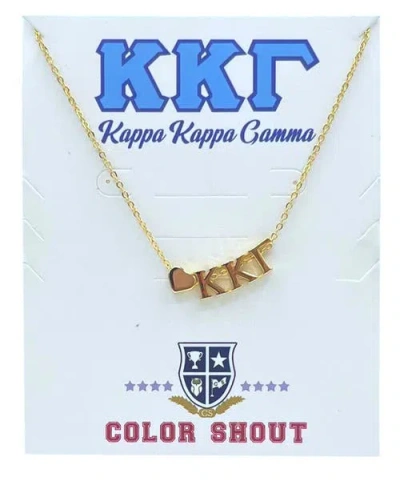Color Shout Kappa Kappa Gamma Sorority Gold Heart Necklace