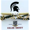 Color Shout Michigan State Lucky 7 Bracelet Set In Gold
