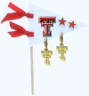 Color Shout Michigan State University Pennant Pair Earring Set In Gold