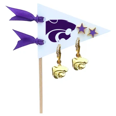 Color Shout Mississippi State University Pennant Pair Earring Set In Gold