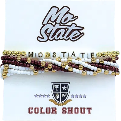 Color Shout Missouri State Lucky 7 Bracelet Set In Gold