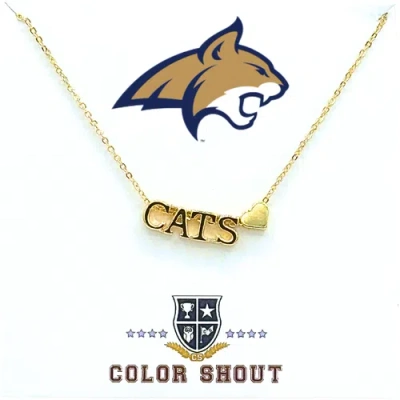 Color Shout Montana State University Gold Heart Necklace