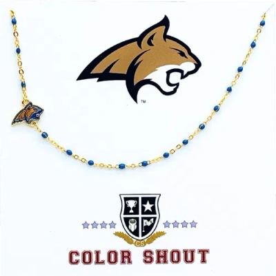 Color Shout Montana State University Side Necklace In Gold