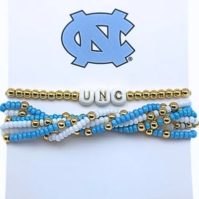 Color Shout North Carolina Lucky 7 Bracelet Set In Blue