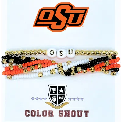 Color Shout Oklahoma State Lucky 7 Bracelet Set In Gold
