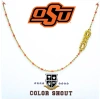 Color Shout Oklahoma State University Side Necklace In Gold