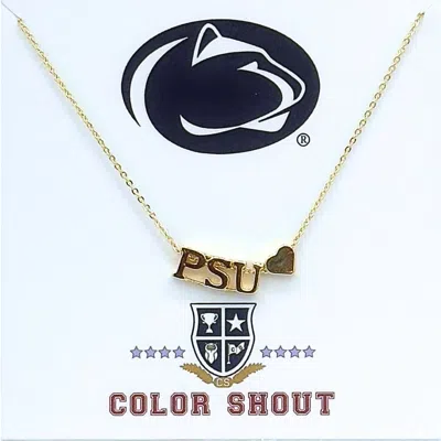 Color Shout Penn State Gold Heart Necklace