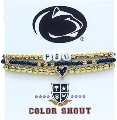 Color Shout Penn State Love My College Bracelet Stack In Gold