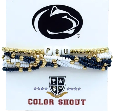 Color Shout Penn State Lucky 7 Bracelet Set In Gold