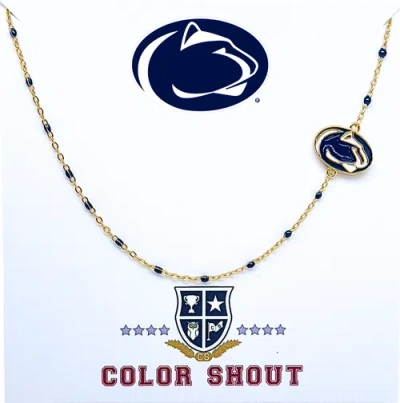 Color Shout Penn State Side Necklace In Gold