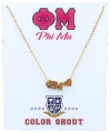 Color Shout Phi Mu Sorority Gold Heart Necklace In Gold