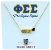 Color Shout Phi Sigma Sigma Sorority Gold Heart Necklace In Gold