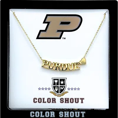Color Shout Purdue Gold Heart Necklace